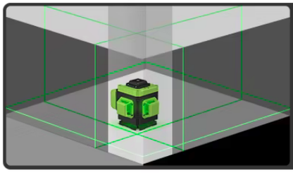 3D 12 Linjes Grön Laser Kompass Laddbar